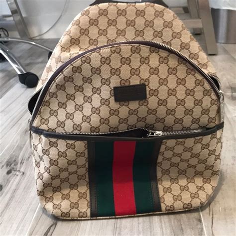 gucci backpack real vs fake with flowers|knockoff used Gucci purses handbags.